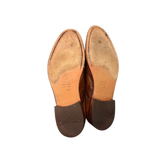 Johnston and Murphy Lught Brown Burnished Oxford. Shoe 11.5